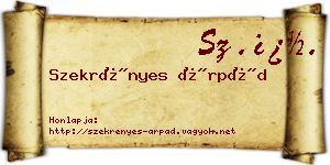 Szekrényes Árpád névjegykártya