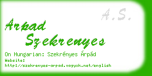arpad szekrenyes business card