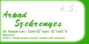 arpad szekrenyes business card